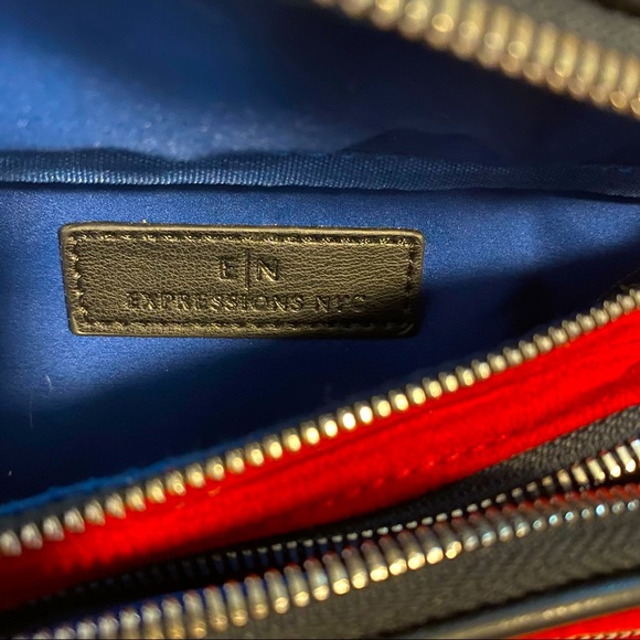 NWOT Beautiful Red Velvet Fanny Pack Sling Bag Purse Hip Zip Up Many Pockets - Picture 7 of 9